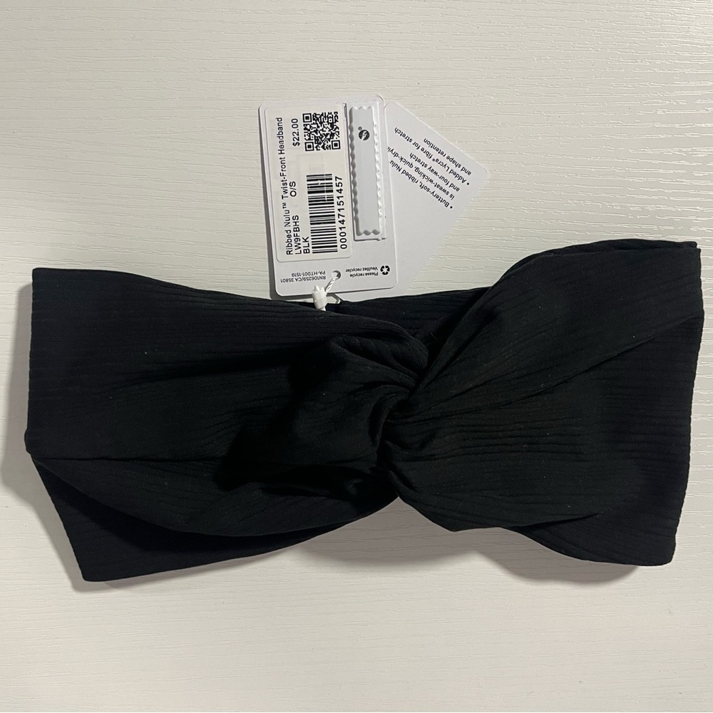 Lululemon Athletica Ribbed Nulu Twist Headband Black